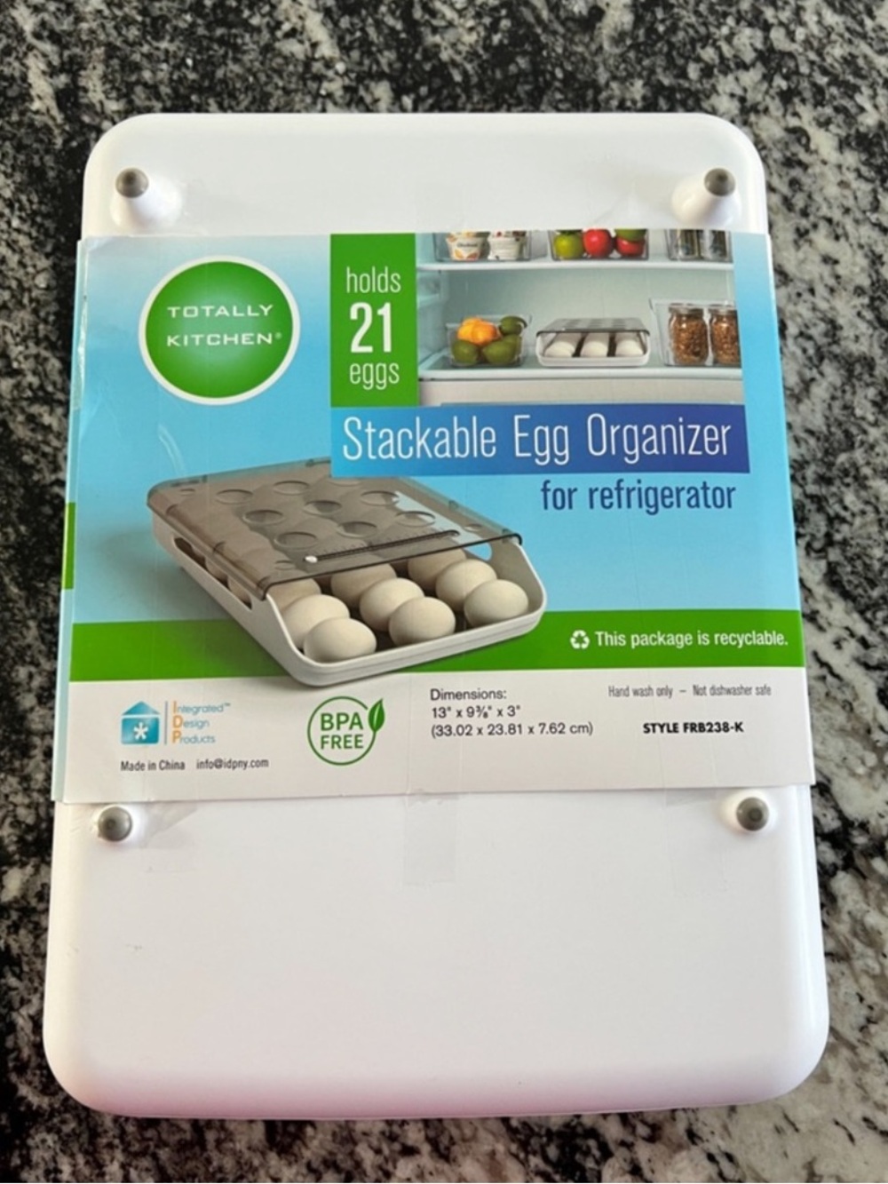 NWT Totally Kitchen BPA Free Stackable Egg Organizer